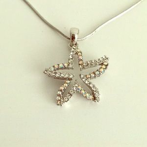 Rhinestone starfish necklace